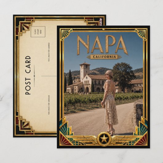 ナパ カリフォルニア アールデコ調 ゴールデンエイジ ポストカード (正面/裏面)