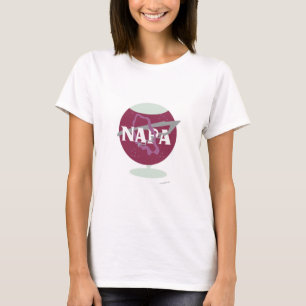 ナパ スペース スタイル ワイン グラス ロゴ デザイン Tシャツ