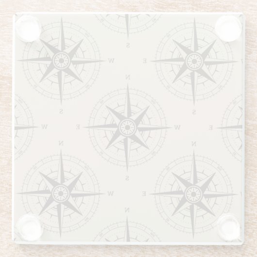 ナビゲーションコンパスパターン ガラスコースター (裏面)