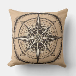 ナビゲーションチャーム:コンパスプリント枕 クッション
