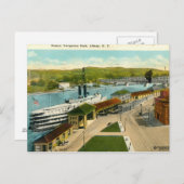 ナビゲーション波止場、Albany NY 1924ヴィンテージ ポストカード (正面/裏面)