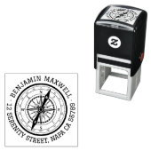 ナビゲーショ航海のンコンパスラウンドアドレス セルフインキングスタンプ (インサイチュ)