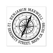 ナビゲーショ航海のンコンパスラウンドアドレス セルフインキングスタンプ (デザイン)