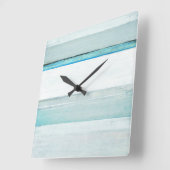 'ナビゲート'青い抽象芸術アート スクエア壁時計 (傾斜)