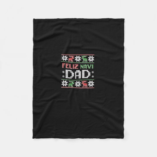 ナビパパおもしろいナヴィダースクリスマスアグリー フリースブランケット (正面)