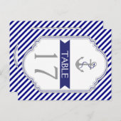 ナビブルー航海のいかり結婚のテーブル番号 ポストカード (正面/裏面)