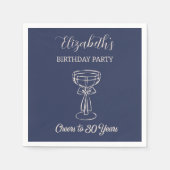 ナビモダンブルー応援30年誕生日ナプキン スタンダードカクテルナプキン (正面)