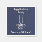 ナビモダンブルー応援30年誕生日ナプキン スタンダードカクテルナプキン (正面)
