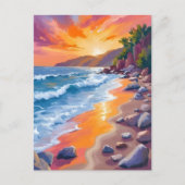 ナピリベイサンセットマウイハワイ絵を描ズ ポストカード (正面)