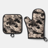 ナピリ湾ハワイアンアイランドシーニックタウペ 鍋つかみ&鍋敷きセット (正面)