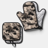 ナピリ湾ハワイアンアイランドシーニックタウペ 鍋つかみ&鍋敷きセット (正面/裏面)