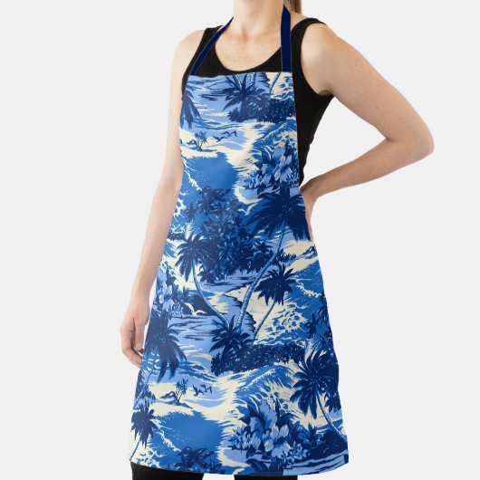 ナピリ湾ハワイアンアイランドシーニックブルー エプロン (インサイチュ)