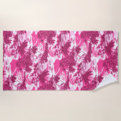 ナピリ湾ハワイアンアイランドシーニック – ピンク ビーチタオル (正面)