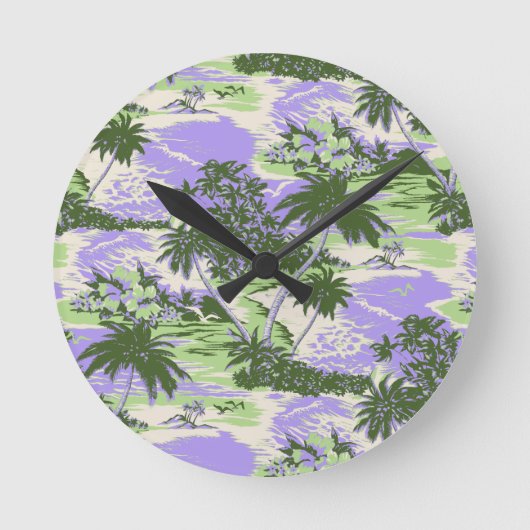 ナピリ湾ハワイアンウォールクロック ラウンド壁時計 (正面)