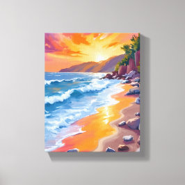 ナピリ・ベイの夕日 マウイ島 ハワイ 絵画 キャンバスプリント