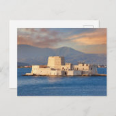 ナフィリオのブルツィ城の夕日 ポストカード (正面/裏面)