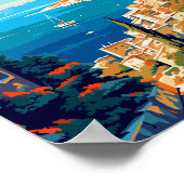 ナフプリオギリシャのヴィンテージ旅行イラストレーションポストカー ポスター (角)