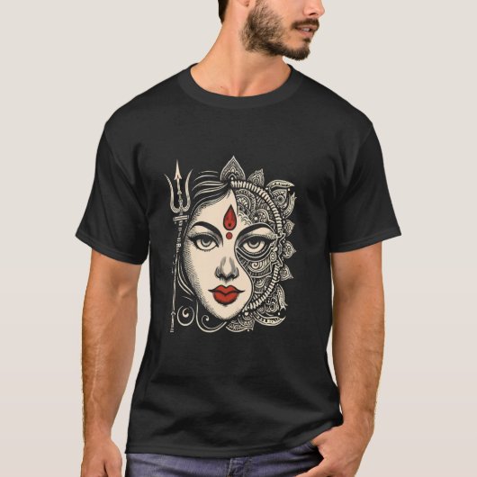 ナブラトリグラバヒンズー教女神ドゥルガ Tシャツ (正面)