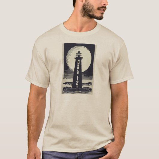 ナブル灯台 メイン州 灯台 月 Tシャツ (正面)