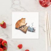 ナプキおもしろいンス猫とマ遊ウスのチェスの漫画 スタンダードカクテルナプキン (インサイチュ)