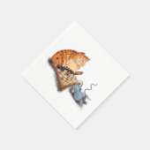 ナプキおもしろいンス猫とマ遊ウスのチェスの漫画 スタンダードカクテルナプキン (角)