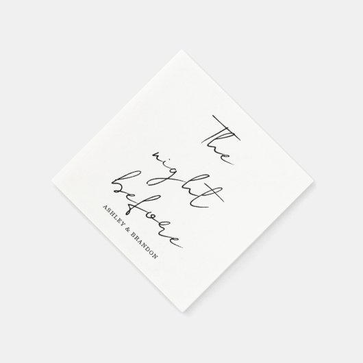 ナプキエレガントンスの前の夜のカリグラフ スタンダードカクテルナプキン (角)