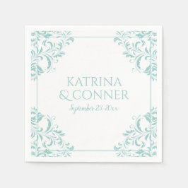 ナプキエレガントンス | ナディーン(ライトターコイズ) 2 スタンダードカクテルナプキン