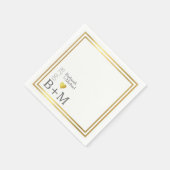 ナプキエレガントン(名前とイニシャル)結婚の スタンダードカクテルナプキン (角)