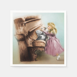 ナプキカラフルンのセット図解入りの、写真付きの – ピアノガール スタンダードカクテルナプキン