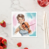 ナプキカラフルン図解入りの、写真付きのセット – バイオリン スタンダードカクテルナプキン (インサイチュ)