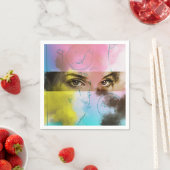 ナプキカラフルン図解入りの、写真付きのセット – 凝視 スタンダードカクテルナプキン (インサイチュ)