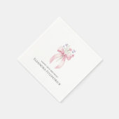 ナプキパーソナライズされたンス30thバースデーボウワイルドフラワー スタンダードカクテルナプキン (角)