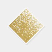 ナプキンきらめくポップ・アートの- Fizz Clink金ゴールド スタンダードカクテルナプキン (角)