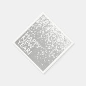 ナプキンきらめく – ハッピーニューイヤーシルバー スタンダードカクテルナプキン (角)