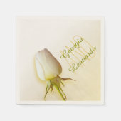 ナプキンと結婚いう独身の紙の白いバラ スタンダードカクテルナプキン (正面)