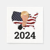ナプキンのトランプ大統領グラフィック。ナプキン スタンダードカクテルナプキン (正面)