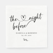 ナプキンの前の夜の白黒結婚表示 スタンダードランチョンナプキン (正面)