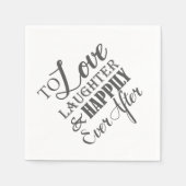 ナプキンの後ずっと楽しく笑い結婚を愛する スタンダードカクテルナプキン (正面)