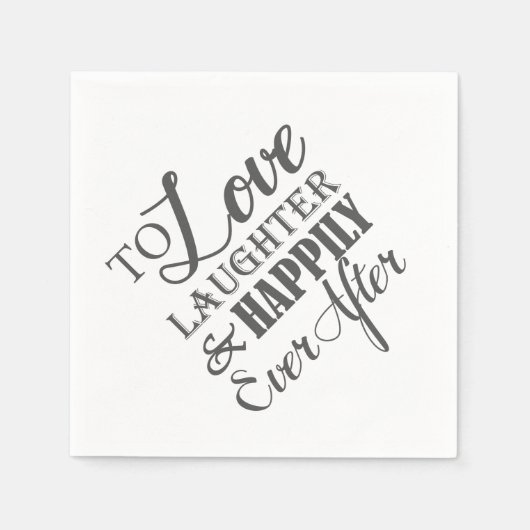 ナプキンの後ずっと楽しく笑い結婚を愛する スタンダードカクテルナプキン (正面)