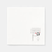 ナプキンを使って新婦の漫画を赤いハートする スタンダードカクテルナプキン (正面)