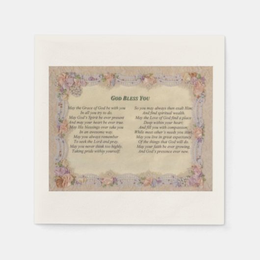 ナプキンを神に祝福せよ スタンダードカクテルナプキン (正面)