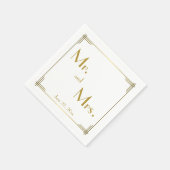 ナプキンを結婚する素晴らしいGatsbyの金ゴールドのアールデコ スタンダードカクテルナプキン (角)