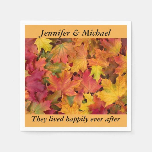 ナプキンウェディングレセプションパーソナライズ紅葉 スタンダードカクテルナプキン (正面)