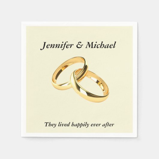 ナプキンウェディングレセプションリングや輪パーソナライズ スタンダードカクテルナプキン (正面)