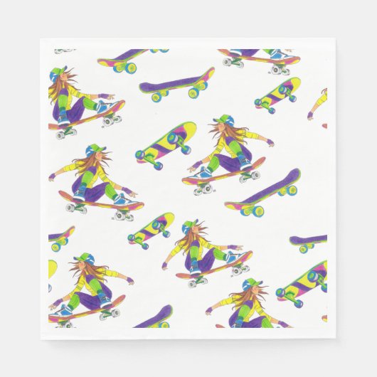 ナプキンガールスケートボーダー スタンダードランチョンナプキン (正面)