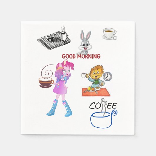 ナプキンコーヒー茶 スタンダードカクテルナプキン (正面)