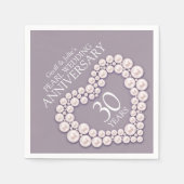 ナプキンスと結婚いうパール30周年記念ハート スタンダードランチョンナプキン (正面)