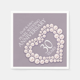 ナプキンスと結婚いうパール30周年記念ハート スタンダードランチョンナプキン