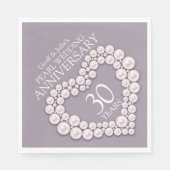 ナプキンスと結婚いうパール30周年記念ハート スタンダードランチョンナプキン (正面)