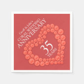 ナプキンスと結婚いう35周年記念ハート スタンダードカクテルナプキン (正面)